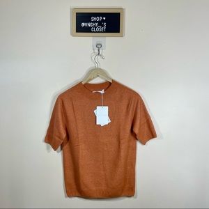 Knititude Crewneck Short Sleeved Sweater Brown